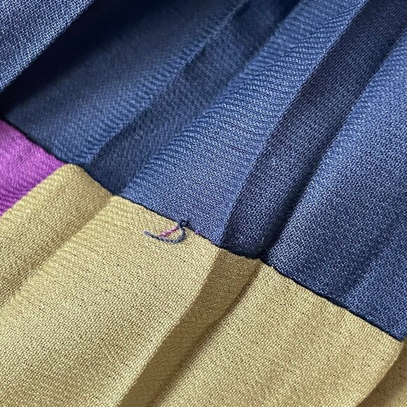 BCBGMAXAZRIA Color Block Dress Arleney Pleated FLAWS Size XXS Women Sleeveless - Picture 9 of 16